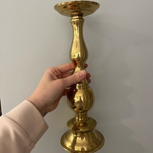 Brass vintage candlestick Large. 11.5” tall. Single